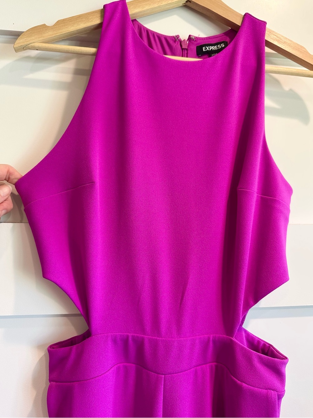 Fuschia Wideleg Jumpsuit with Cutout Waist